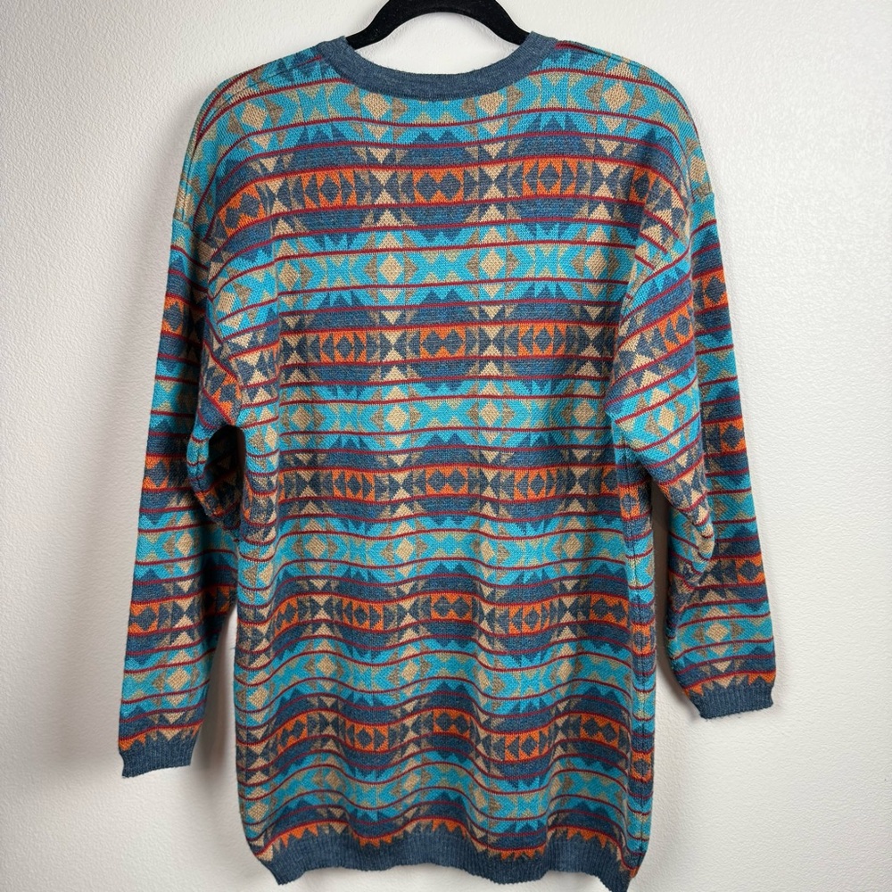 Tricots St‎ Raphael Vintage Wool Geometric Aztec Pattern Sweater Size Large - Picture 2 of 7